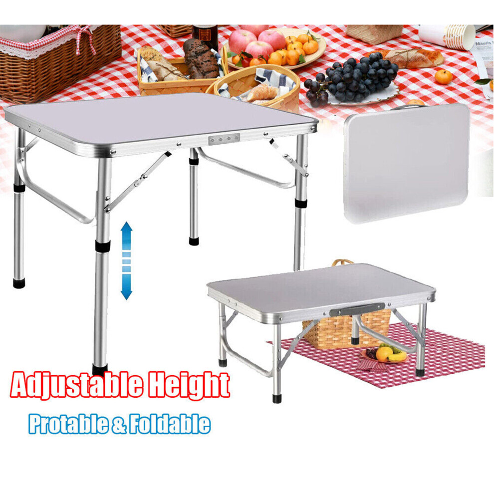 Portable Folding Camping Table, 2ft Small Lightweight 2 Adjustable Height for Outdoor Picnic Camping Dining Table