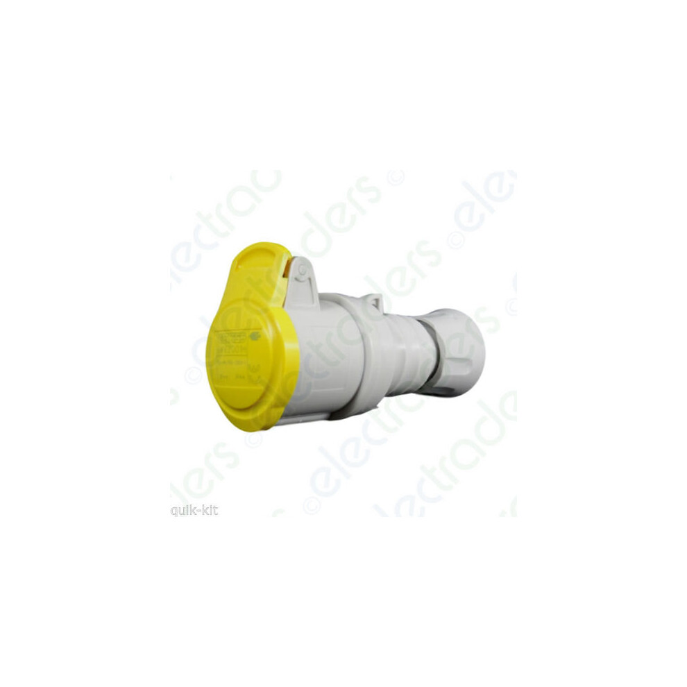 Gewiss Gw62001 Coupler (Female) 2 Pole & Earth Yellow 110 Volt 16 Amp 8011564798007