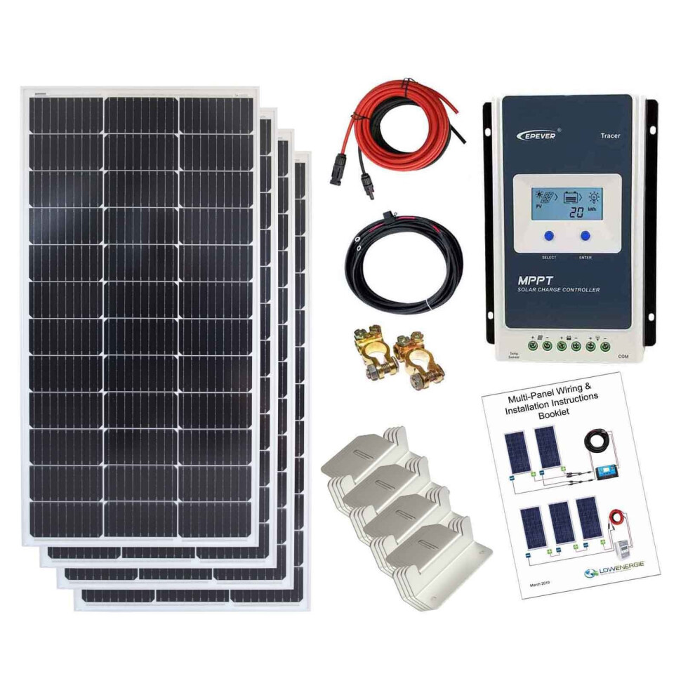 Mono 400W Solar Panel Kit 4 MPPT Charge Controller - 5