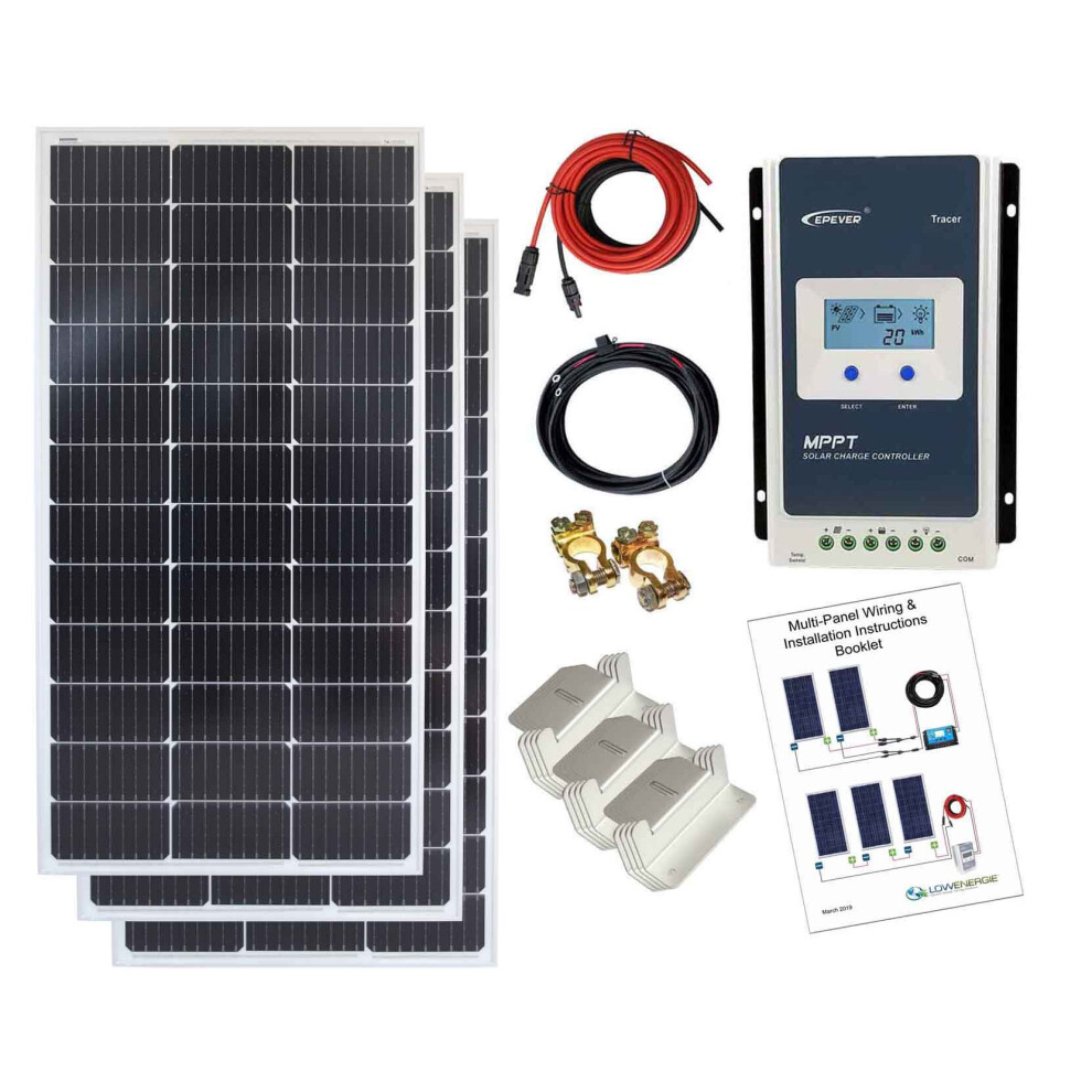 Mono 300W Solar Panel Kit 4 MPPT Charge Controller