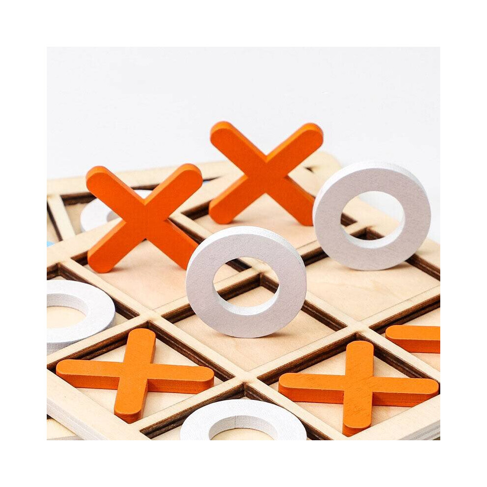 Wooden Tic Tac Toe Game | Orange