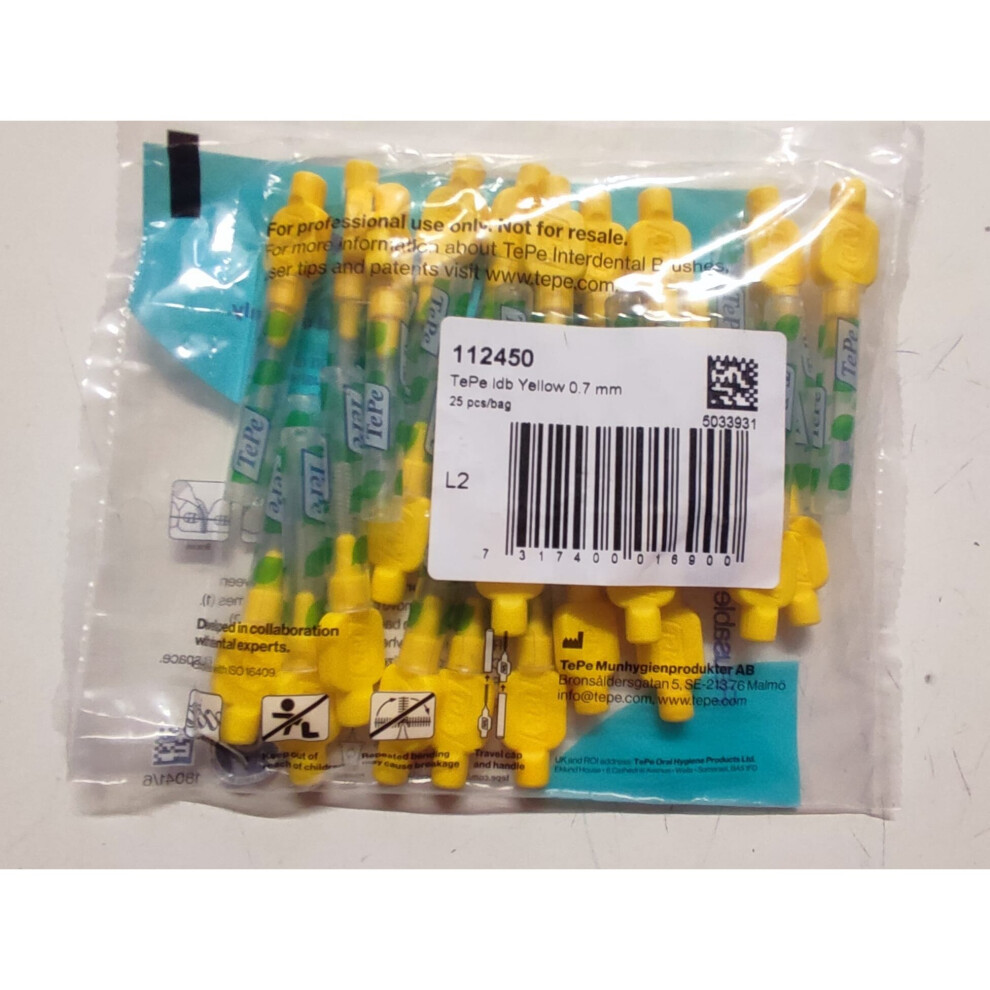 TEPE Original Interdental brush Yellow Colours | Pack of 25 Brushes