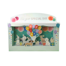 Spectacular 3D Special Day Party Dogs Happy Birthday Card Freestanding Cards
