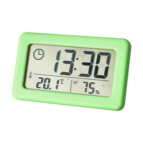 (Green) Large LCD Screen Electronic Clock Thermometer