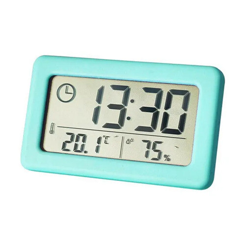 (Blue) Large LCD Screen Electronic Clock Thermometer