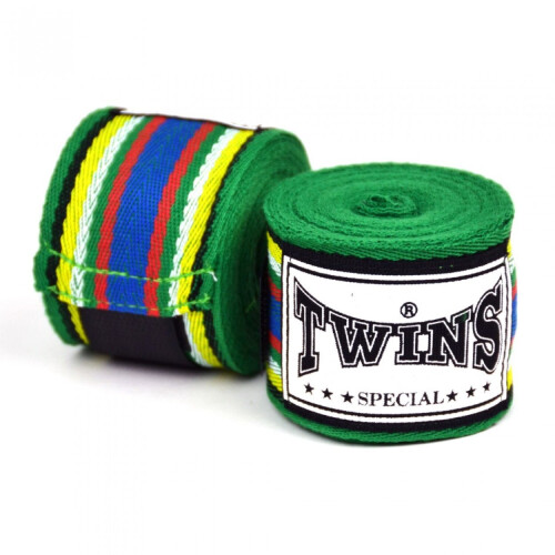 TWINS GREEN TRADITIONAL COTTON HAND WRAPS - 5M