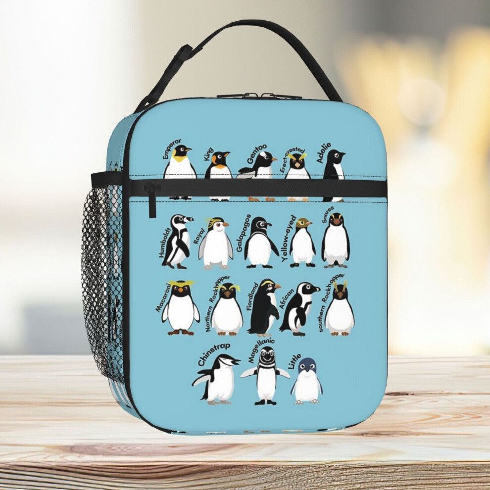 Lunch Bag Penguin Species Tote Insulated Cooler Kids School Travel