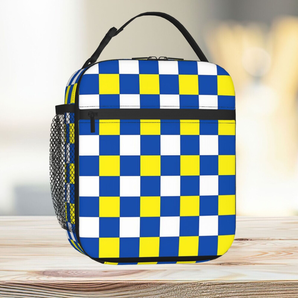 Lunch Bag Copy Of Blue, White And Yellow Leeds FC Colors Tote Insulated Cooler Kids School Travel