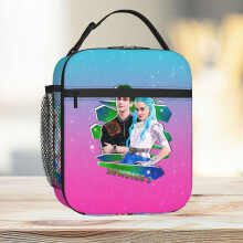 Lunch Bag Zombies 3: Milo & Meg, Zed & Addison - Love Glitter Tote - Insulated Cooler for Kids - Large Capacity, 2 Carry Ways