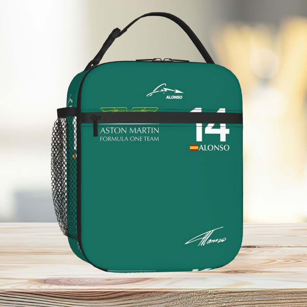 Lunch Bag Fernando Alonso 14 Aston Martin 2023 Formula One Tote Insulated Cooler Kids School Travel