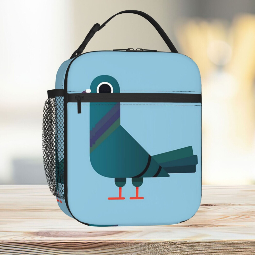 Lunch Bag Pigeon Tote Insulated Cooler Kids School Travel