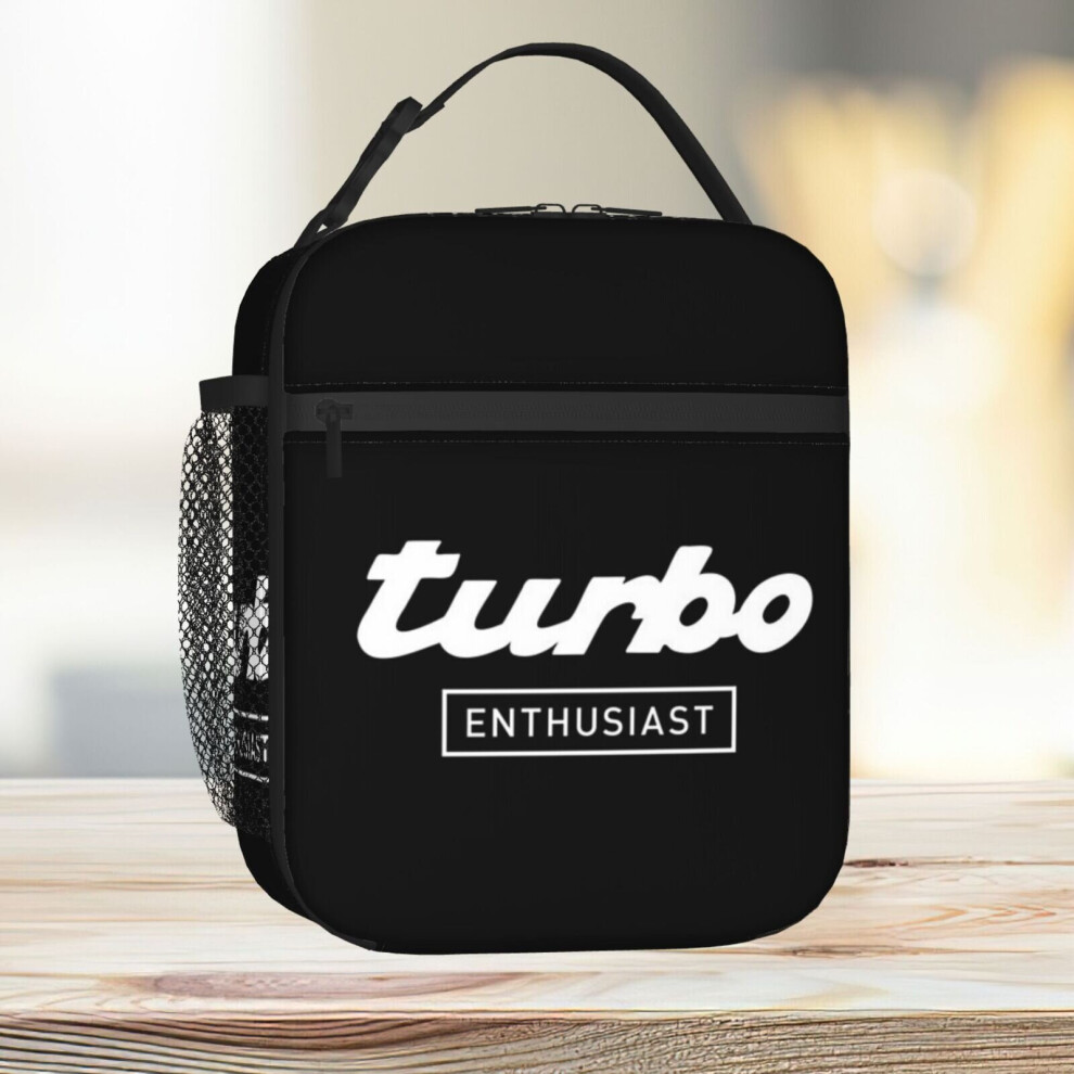 Lunch Bag PORSCHE 911 Turbo Enthusiast (white) Tote Insulated Cooler Kids School Travel