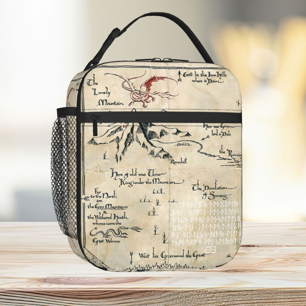 Lunch Bag Map Of Middle Earth Tote Insulated Cooler Kids School Travel