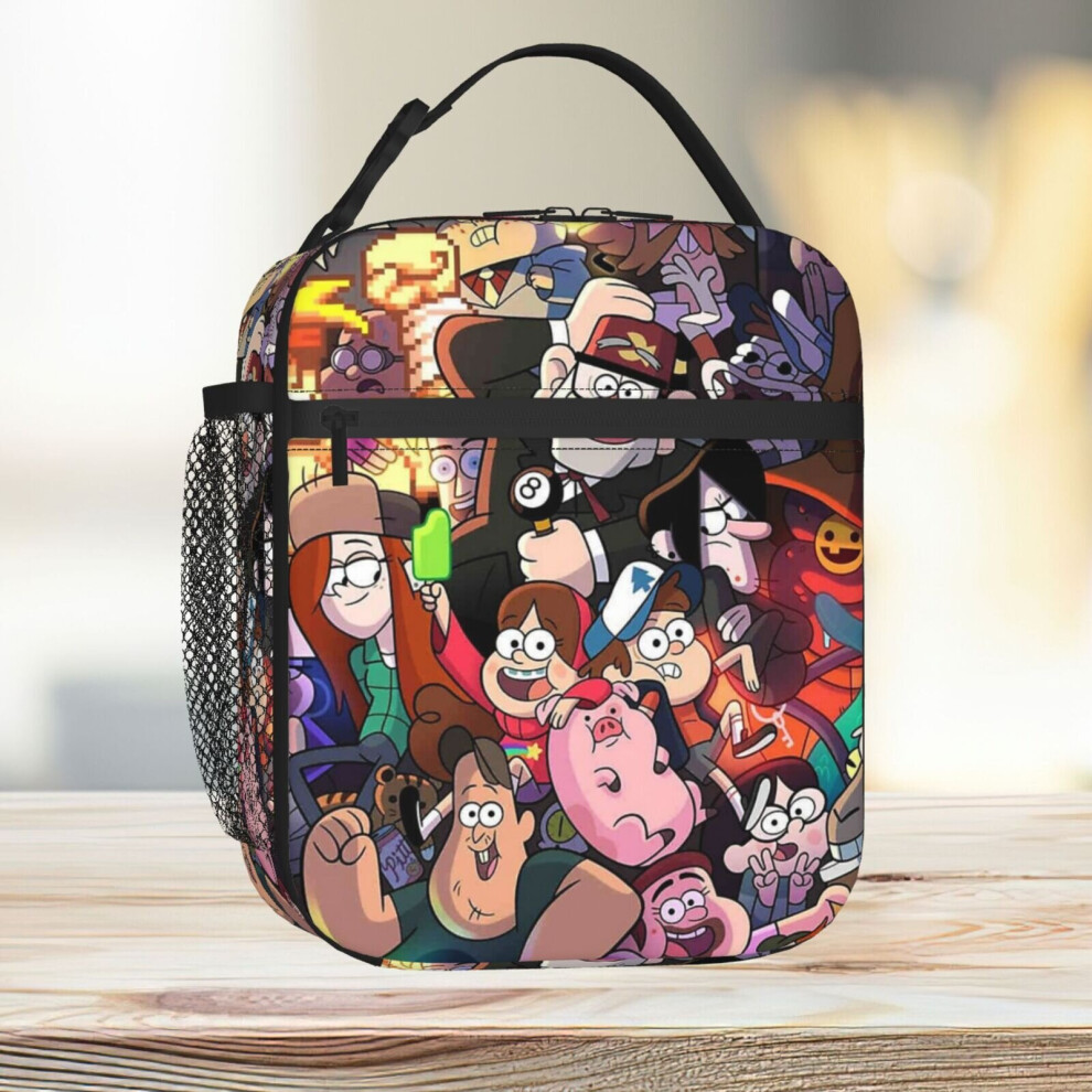 Lunch Bag Gravity Falls Tote Insulated Cooler Kids School Travel