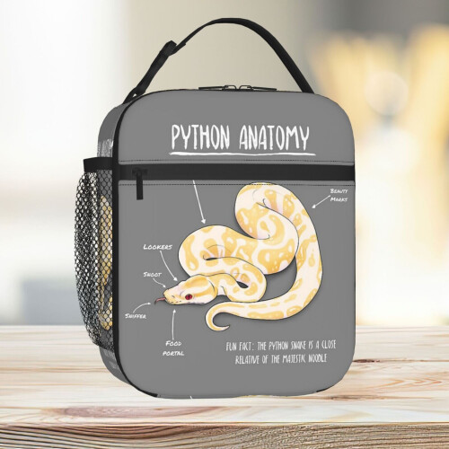 Lunch Bag Albino Python Anatomy Tote Insulated Cooler Kids School ...