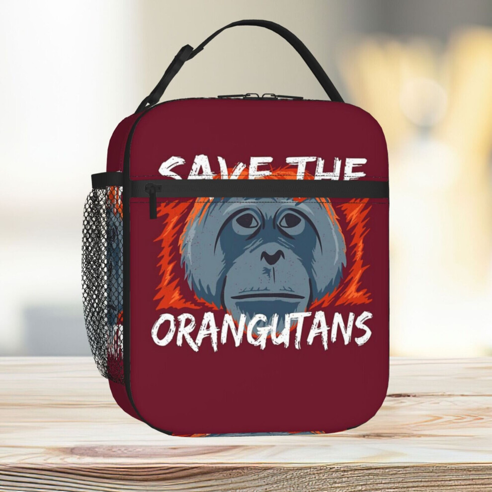 Lunch Bag Save The Orangutans - Orangutan Conservation Tote Insulated Cooler Kids School Travel