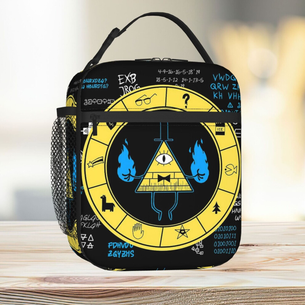 Famgem Lunch Bag Gravity Falls - Bill Cipher Zodiac Tote Insulated Cooler Kids School Travel