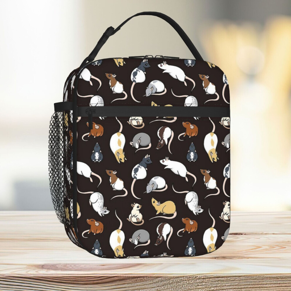 Famgem Lunch Bag Rats Tote Insulated Cooler Kids School Travel