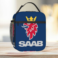 Lunch Bag Saab Logo Products Tote Insulated Cooler Kids School Travel