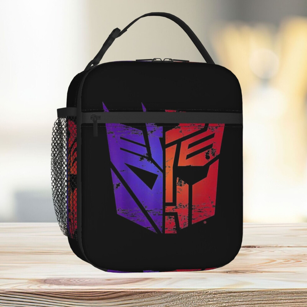 Famgem Lunch Bag Transformers Decepticon Autobot Split Logo Tote Insulated Cooler Kids School Travel