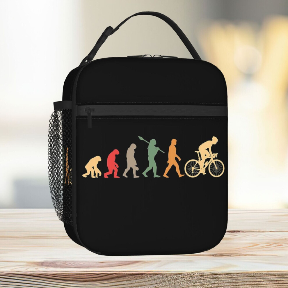 Lunch Bag Cycling Evolution Vintage Tote Insulated Cooler Kids School Travel