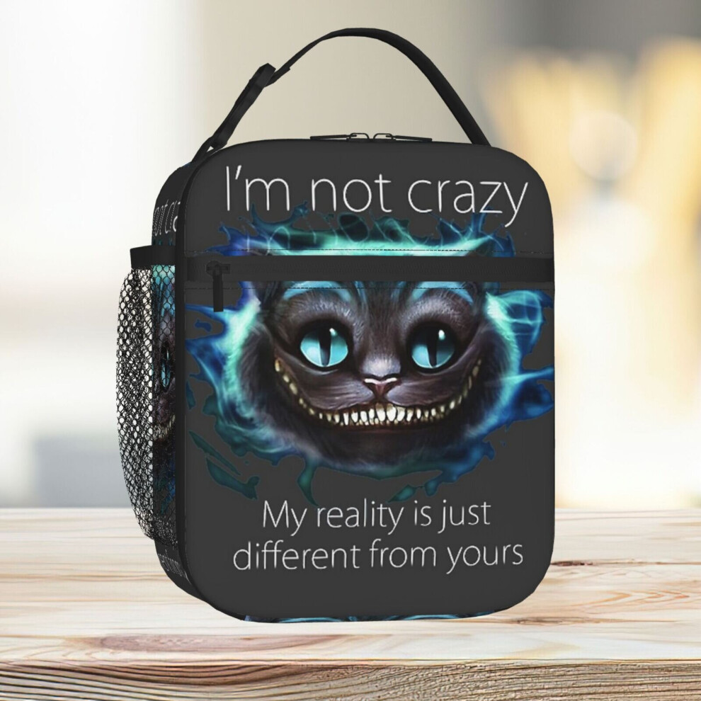 Lunch Bag Cheshire Cat Quote Tote Insulated Cooler Kids School Travel