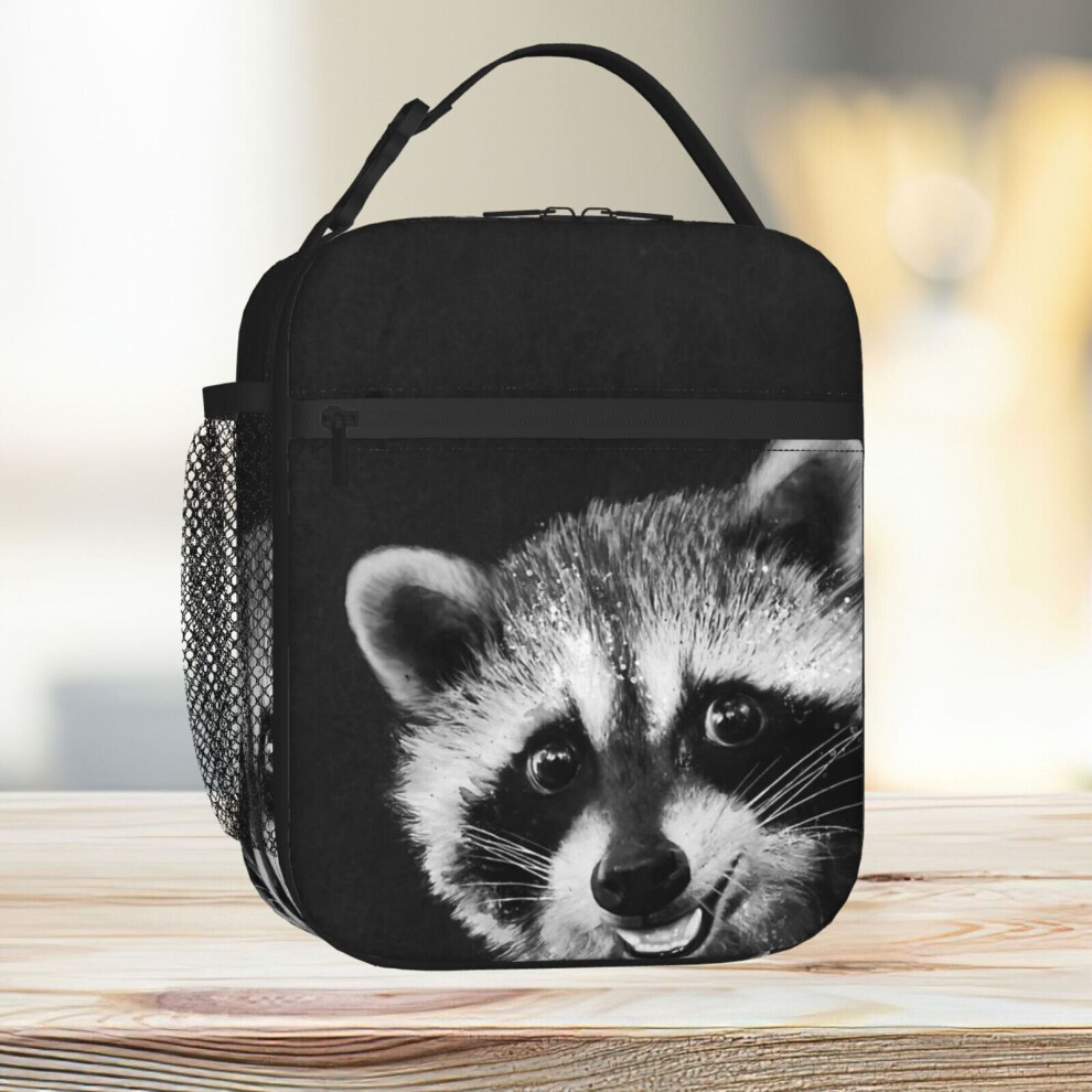 Lunch Bag Raccoon Tote Insulated Cooler Kids School Travel