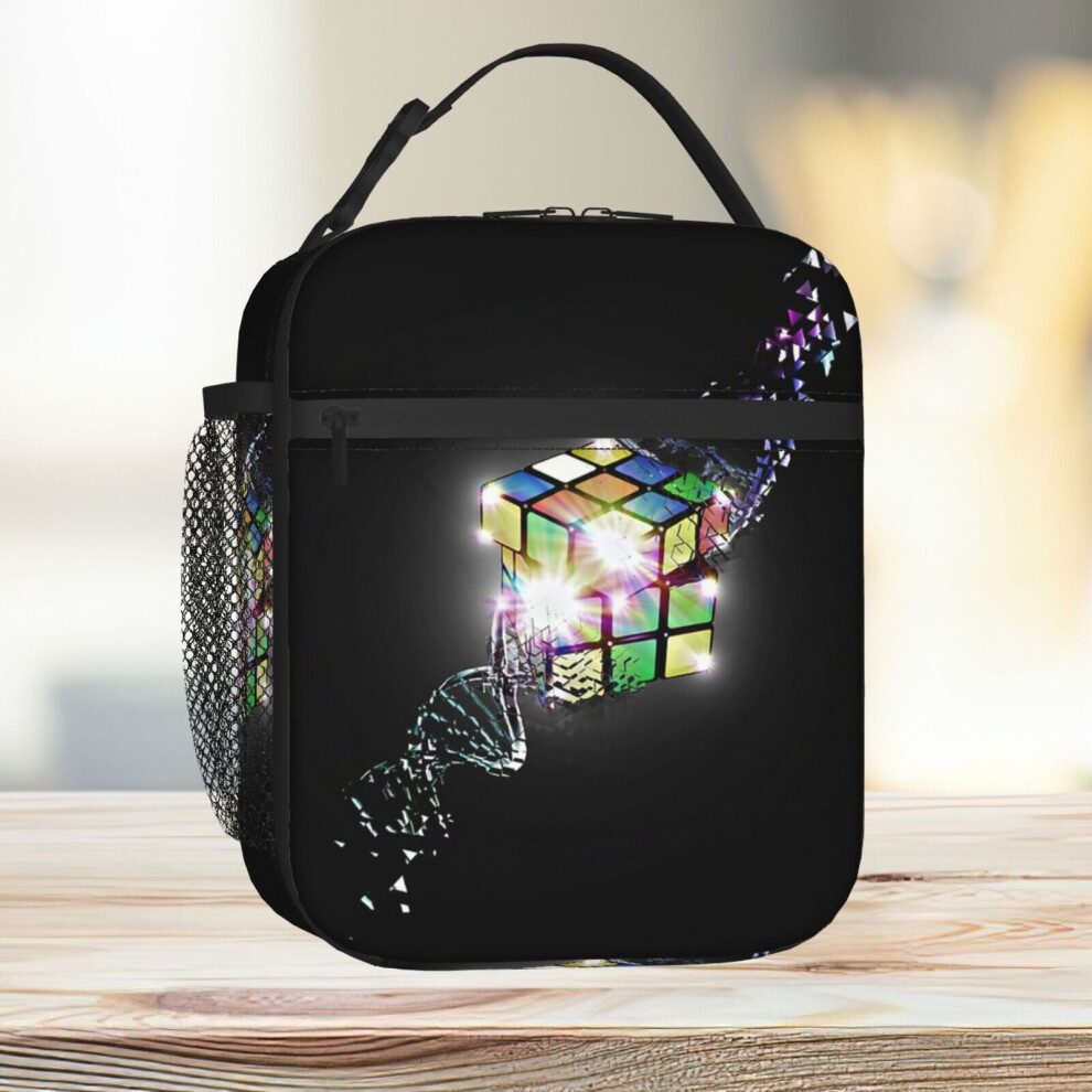 Lunch Bag Rubik Cube Shattered DNA Strand Awesome Design Tote Insulated Cooler Kids School Travel