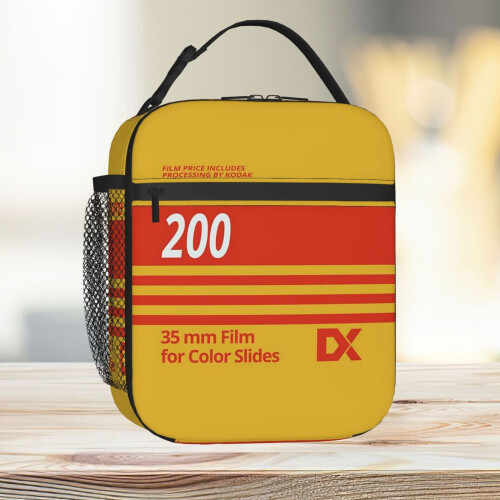 Lunch Bag Kodachrome 200 - Retro Kodak Film Tote Insulated Cooler Kids School Travel