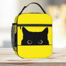 Black Cat Peeking Lunch Bag - Insulated Tote Cooler for Kids, School & Travel