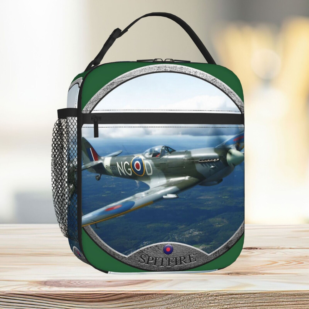 Lunch Bag Spitfire Aircraft Tote Insulated Cooler Kids School Travel