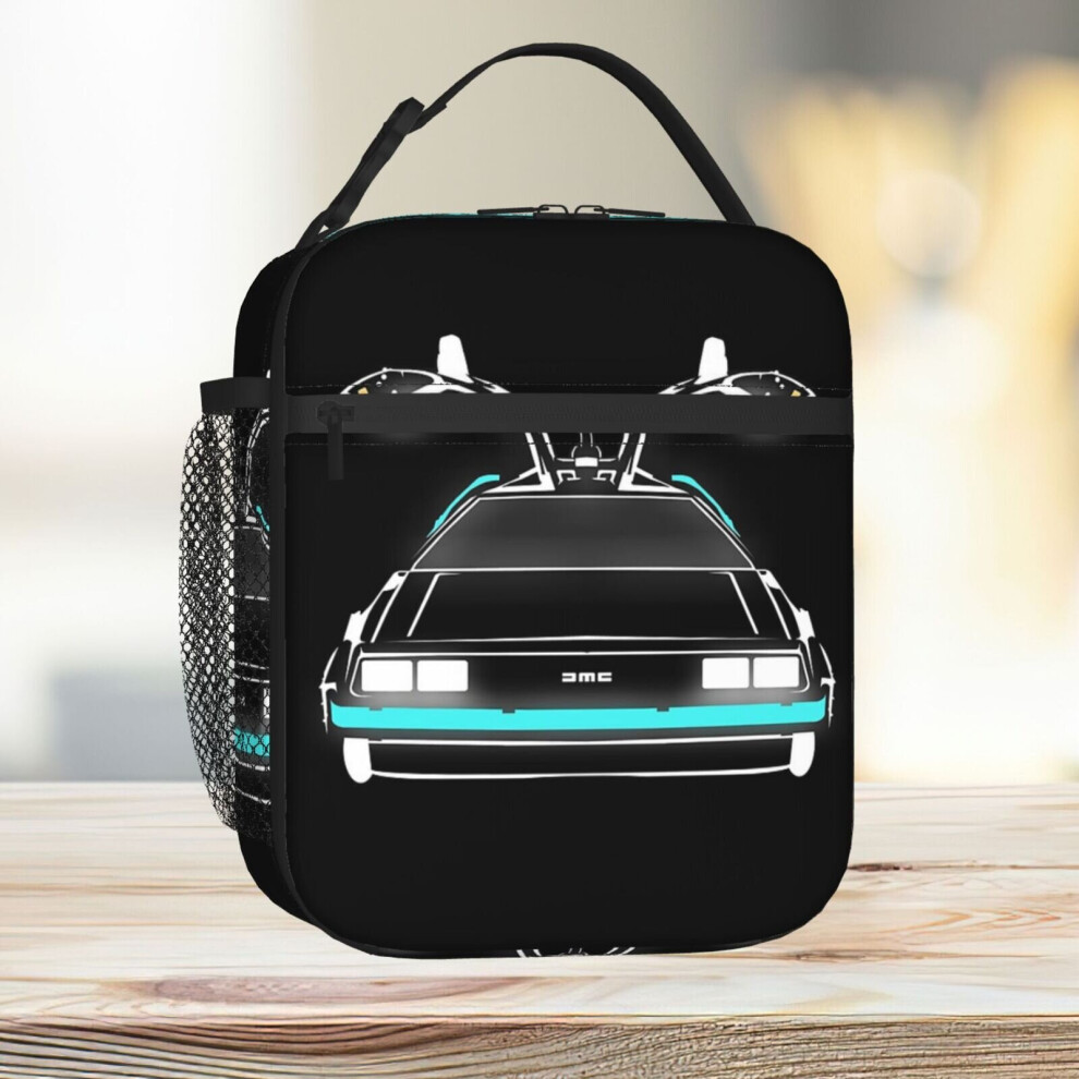 Lunch Bag Delorean Neon Tote Insulated Cooler Kids School Travel