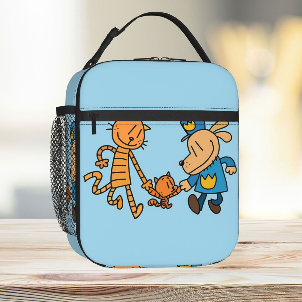 Lunch Bag Dog Man, Lil Petey, And Big Petey Fan Art Tote Insulated Cooler Kids School Travel