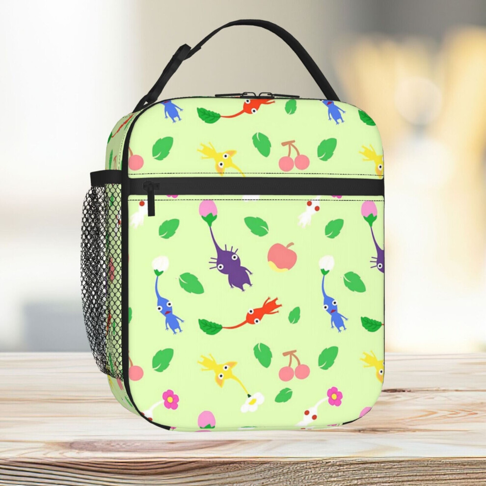 Lunch Bag Cute Pikmin Pattern Tote Insulated Cooler Kids School Travel