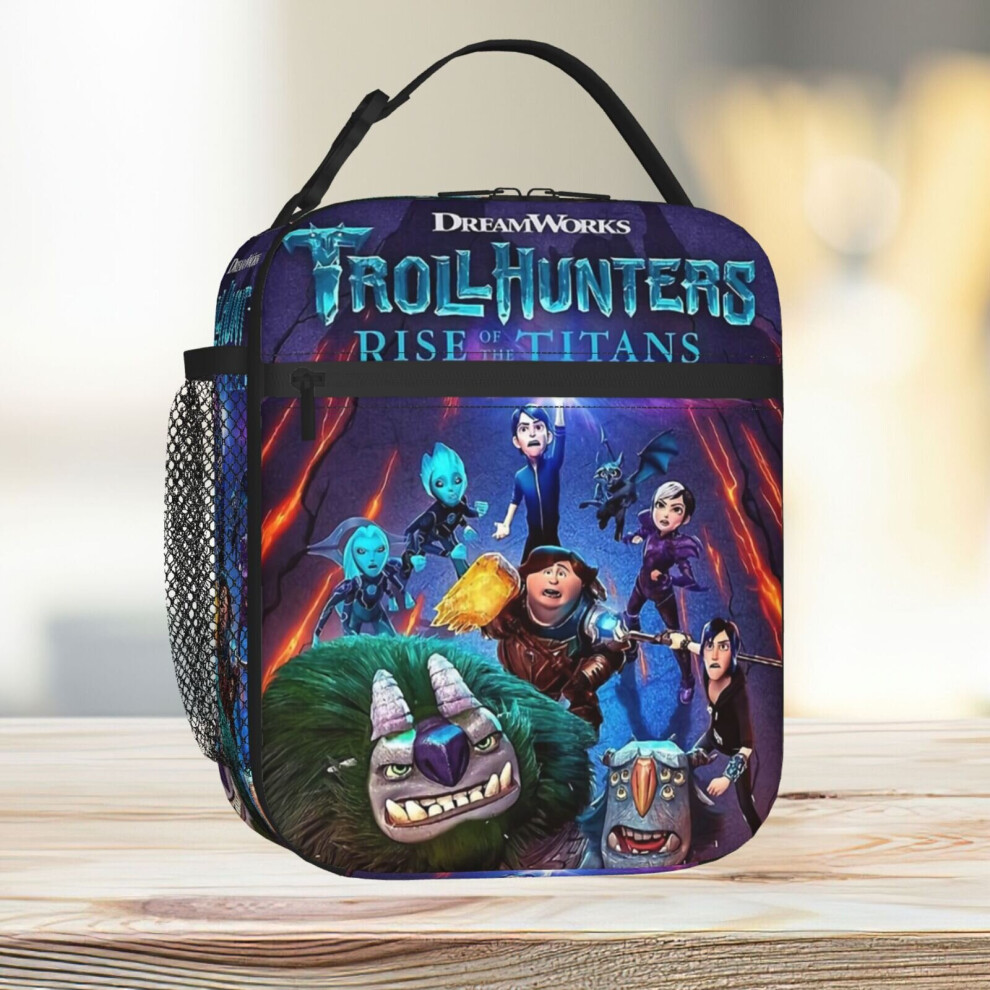 Famgem Lunch Bag Trollhunters Rise Of The Titans Tote Insulated Cooler Kids School Travel
