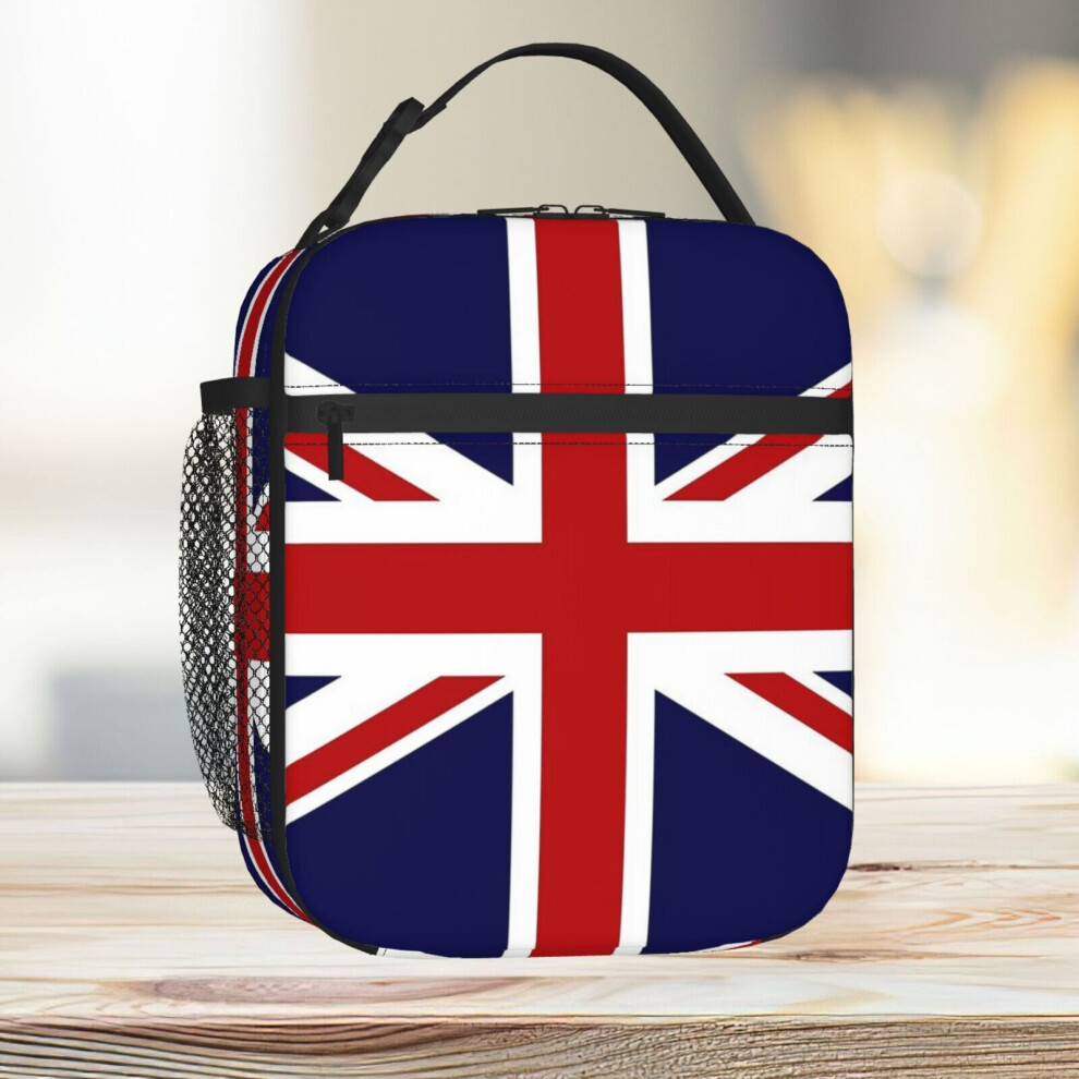 Famgem Lunch Bag Union Jack Flag Of The Uk Tote Insulated Cooler Kids School Travel
