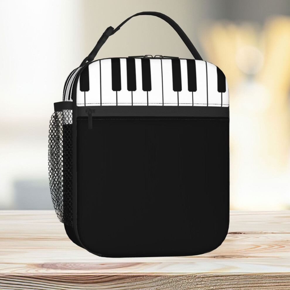 Famgem Lunch Bag Piano Tote Insulated Cooler Kids School Travel