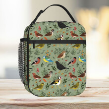 Lunch Bag Garden Birds Tote Insulated Cooler Kids School Travel