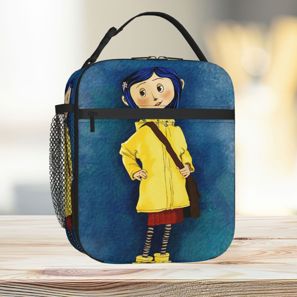 Famgem Lunch Bag Coraline Tote Insulated Cooler Kids School Travel
