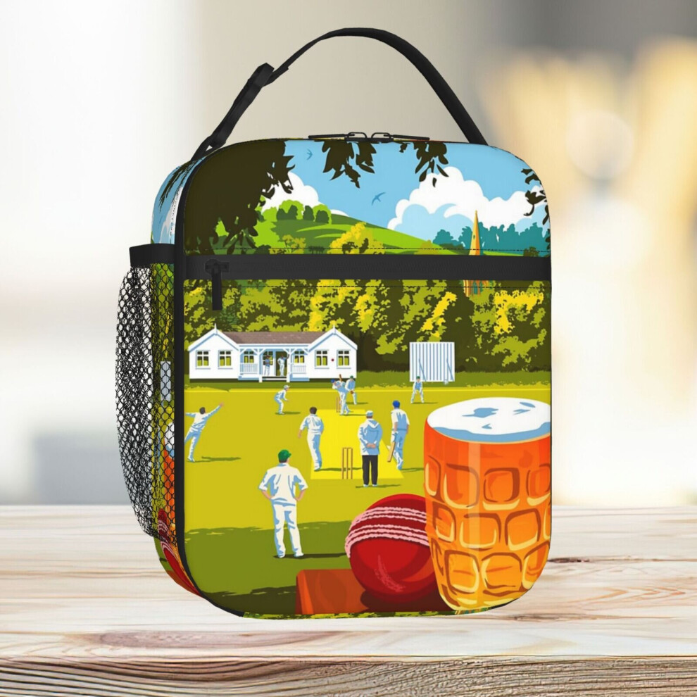 Lunch Bag Village Cricket Tote Insulated Cooler Kids School Travel