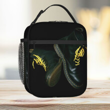 Lunch Bag Black Doc Marten Boots Tote Insulated Cooler Kids School Travel