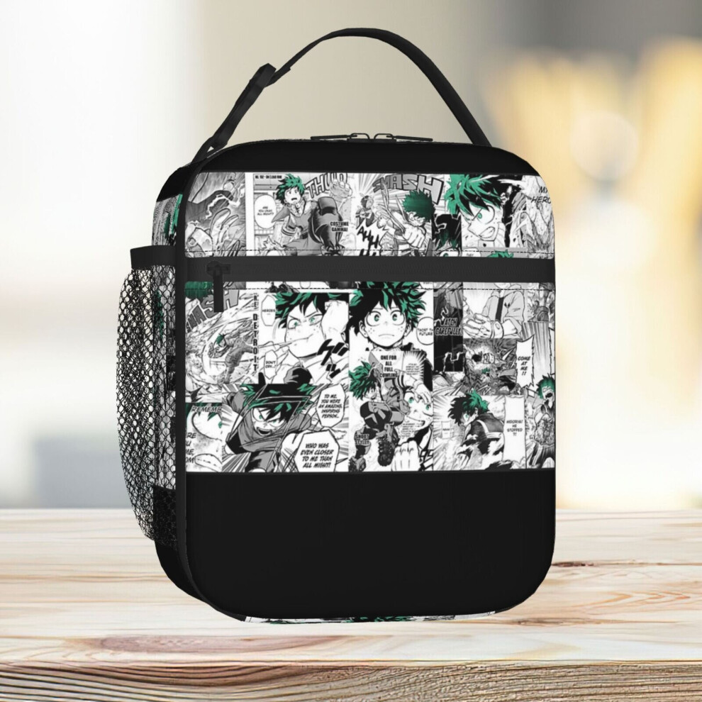 Lunch Bag My Hero Academia Deku Manga Collage Tote Insulated Cooler Kids School Travel