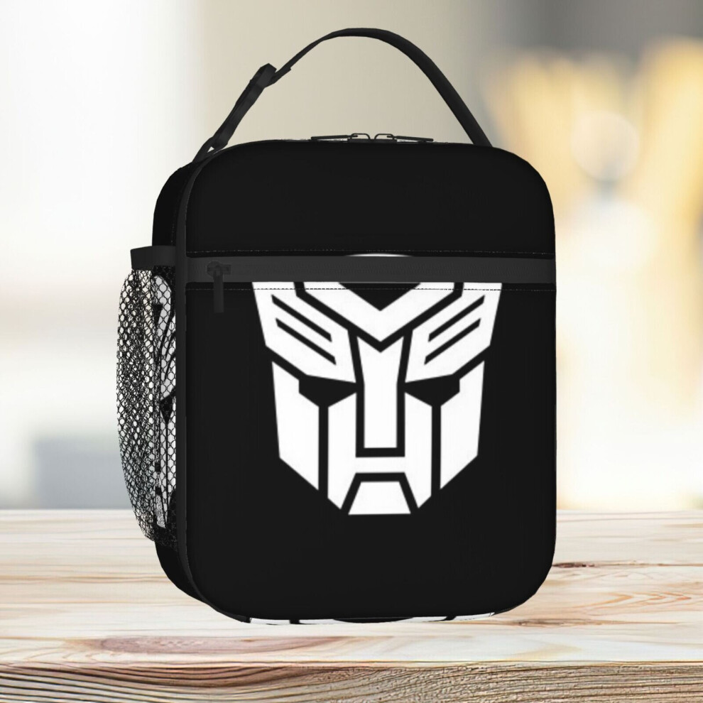 Lunch Bag Transformers - White Autobot Symbol Tote Insulated Cooler Kids School Travel