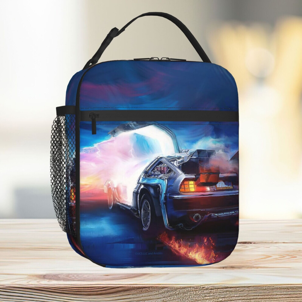 Lunch Bag Back To The Future Delorean Time Machine Tote Insulated Cooler Kids School Travel