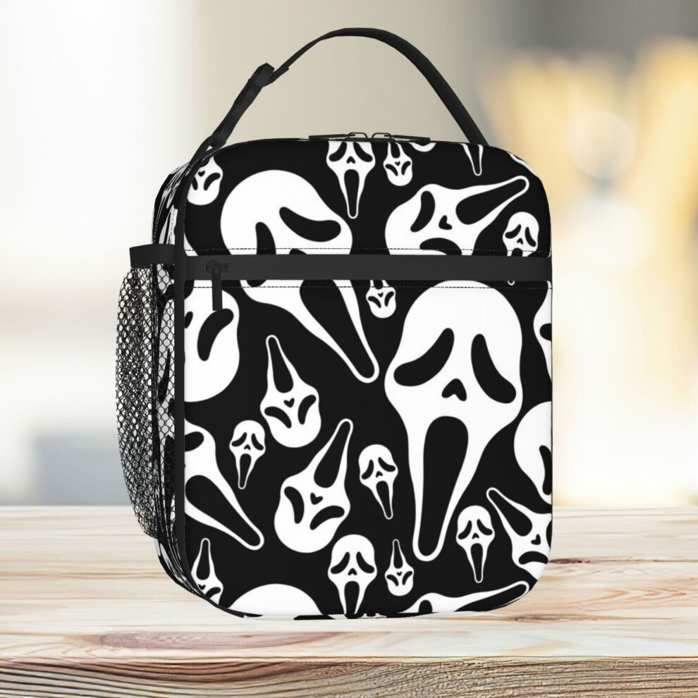 Famgem Lunch Bag Ghostface Repeat V2 Tote – Insulated Cooler, Large Capacity For Kids School & Travel