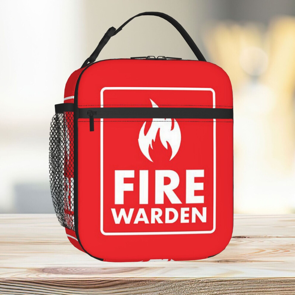 Lunch Bag Fire Warden Tote Insulated Cooler Kids School Travel