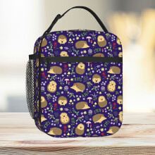Lunch Bag Hedgehogs In A Magical Purple Forest Tote Insulated Cooler Kids School Travel