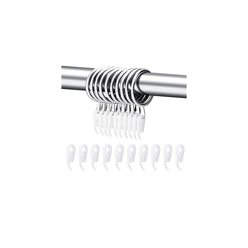 Magnesis 24 Set Metal Curtain Rings Drapery Curtain Hanging Rings With Plastic Curtain Hooks For Curtains And Rods, 30 Mm Internal Diameter