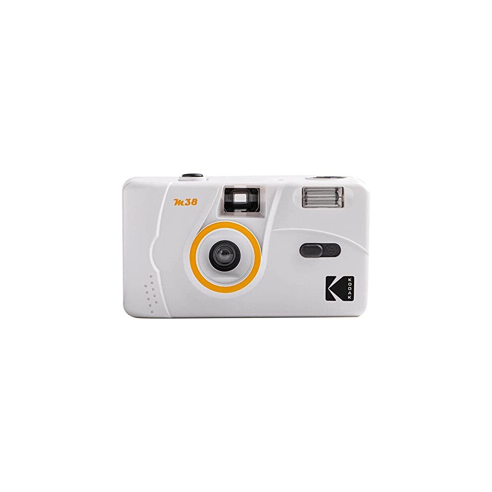 M38 35mm Film Camera - Focus Free, Powerful Built-in Flash, Easy to Use (Clouds White)