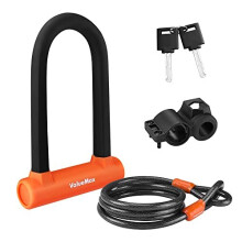 Bike Lock - 16mm High Security Bike U Lock, with 1.8m(6FT) Security Bike Cable, Heavy Duty Cycle D Lock and Mount Holder, for